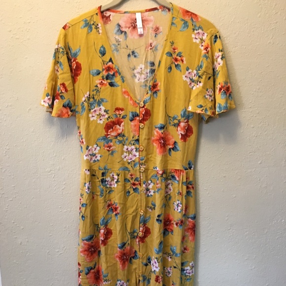 Xhilaration Yellow Floral Dress - Picture 4 of 8